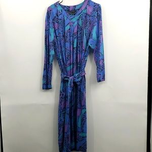 Marimekko Blue and Purple Patterned Dress